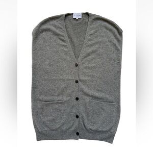Eric Bompard Cashmere Sleeveless Cardigan Vest Women’s Sz Small Gray